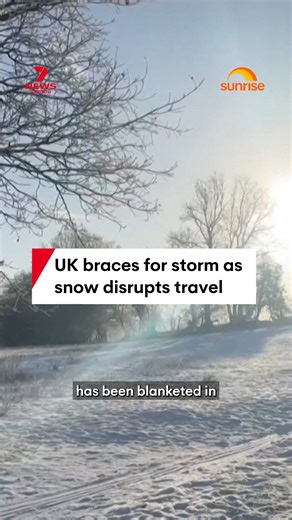 The UK has been blanketed in a thick layer of snow, forcing hundreds of school closures and road, air and railway disruptions as Scotland, England and Northern Ireland brace for Storm Goretti. #storm #snow #goretti #uk #wildweather | 7NEWS Brisbane
