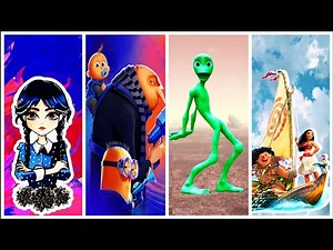Challenge Wensday 🖤 VS Gru 🤍🩷 VS Green alien 💚 VS Moana💛