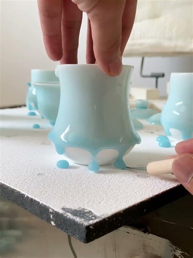 This is ceramic's "Blue Tears" — an extremely rare phenomenon.