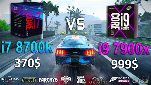 I9 7900X vs I7 8700K test in 8 games