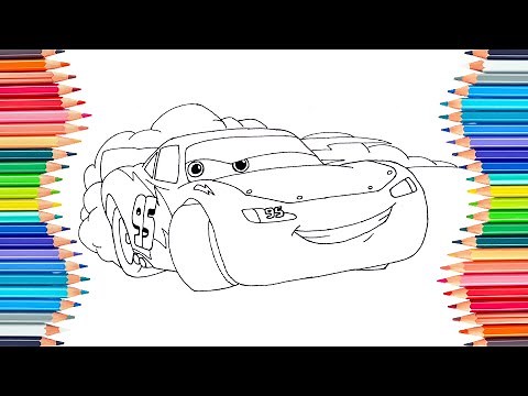 Lightning McQueen Drawing and Coloring Pages | Color Pencil