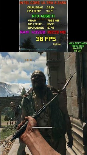 RTX 4060 Ti FPS at 1080p in Dying Light: The Beast with Ray Tracing!