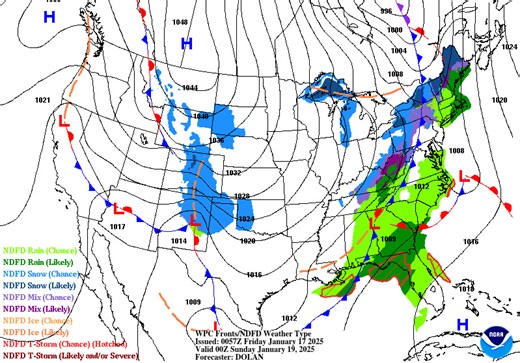 84K views · 585 reactions | A strong cold front will usher in areas of rain and snow showers from the Great Lakes to the southeast U.S. Friday into Saturday trailed by widespread hazardous cold through the central U.S. Brief and intense snow squalls across the northern Plains into the Rockies could lead to reduced visibilities and deteriorating road conditions. weather.gov | U.S. National Weather Service (NWS) | Facebook