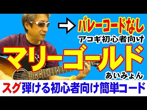 マリーゴールド ギター 弾き方 (アコギ 初心者向け コード 簡単) / あいみょん / Fコードなし
