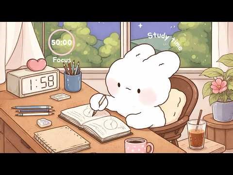 Study Timer 50/10 | Aesthetic Bunny Study Room for Deep Focus