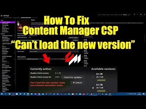 FIX Content Manager CSP "Can't load the new version" | Assetto Corsa