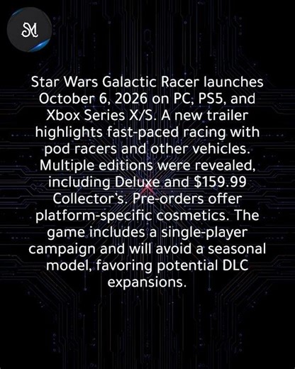 Star Wars Galactic Racer gets release date and gameplay reveal after leak