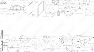 School background in physics and mathematics .Formulas and drawings. Scientific research. illustration.