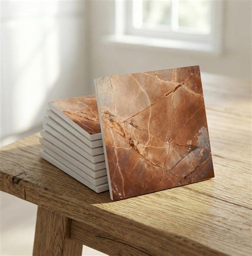 Brown Marble Ceramic Tile – Warm Natural Stone Wall Decor - Etsy