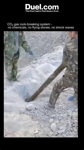 explainer Area on Instagram: "Forget dynamite—this is the future of rock breaking! ⛏️ ​This incredible technique uses a CO2 gas expansion system to safely and cleanly fragment massive rock formations. The gas is released under high pressure, creating an immense, targeted force that cracks the rock without the dangers of traditional explosives. ​Look at that controlled blast! No flying debris, no dangerous shockwaves, just clean, efficient demolition. A true engineering marvel that minimizes risk