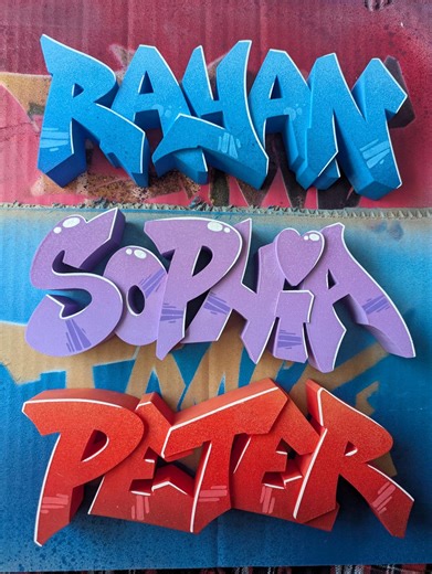3D Printed Graffiti Letter: Custom Name, Spray Painted Model - Etsy