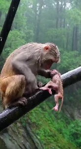 A playful moment in the wild as a baby monkey climbs and learns with confidence | Monkeys Rescue