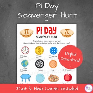 Pi Day Scavenger Hunt for Kids, Pi Day Party Game, Math Pi Day Activity Printable, Classroom Game, Photo Scavenger Hunt, Math Pie Day Game - Etsy