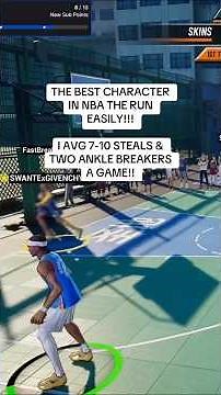 THE BEST CHARACTER IN NBA THE RUN EASILY!!! I AVG 7-10 STEALS & TWO ANKLE BREAKERS A GAME!!