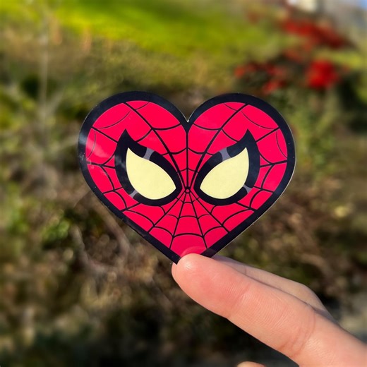 2 Pack Spidey-heart (spider-man) Glossy/holographic Sticker Valentines - Etsy