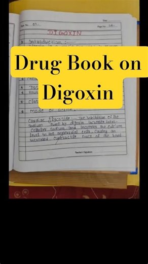 Drug book on Digoxin #Digoxin #fyp #shorts #pharmacy #revision #medicine #pharmacology #nursing#drug