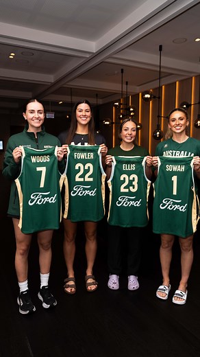 Four dreams come true 💚💛 What an honour to have Opals legends Tess Madgen, Rachael Sporn and Laura Hodges (Summerton) present the green and gold to our newest Opals: Abbey Ellis, Alex Fowler, Courtney Woods and Miela Sowah. #WeAreBasketball | #SeeSouthAustralia | #TTT25 | Australian Opals