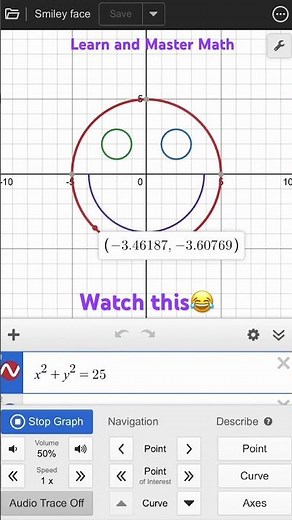 😄 Smiley Face Graph in Desmos 🎵 #learnmath #maths #mathematics #stem #education