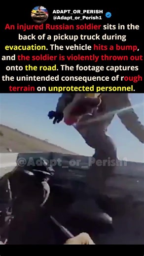 Injured Russian Soldier Thrown from Pickup After Hitting a Bump #shorts