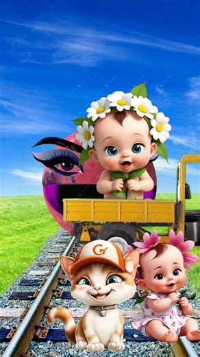 White colors Cute cat & baby vs horse & Monster attack tom🤑#funnyvideo 🥰