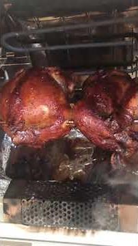 Smoking Cornish Game Hens in George Foreman Rotisserie.