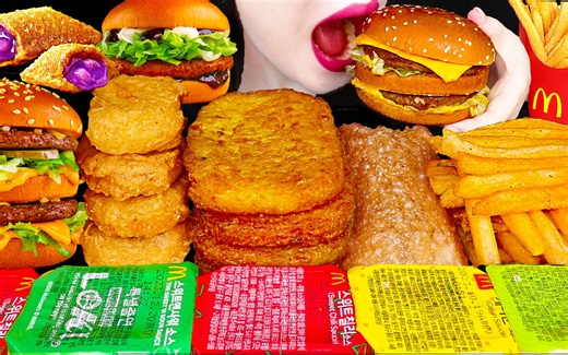 Jane ASMR McDonald's BIG MAC, CHICKEN NUGGET, FRIES EATING-JaneASMR-JaneASMR-哔哩哔哩视频