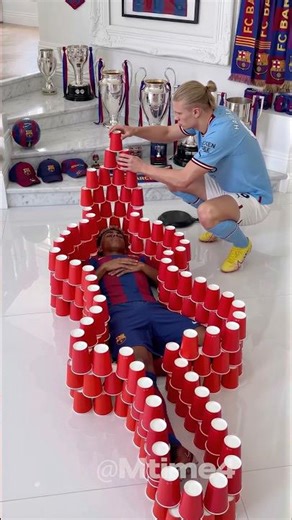 Cup Prank Goes Hilariously Wrong 💀 #football #shorts #haaland