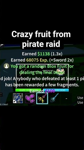 CRAZY FRUIT FROM PIRATE RAID #bloxfruits #roblox #good#fruit