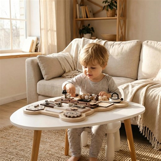 Toddler Sensory Activity Board, Montessori Wooden Busy Board, Personalized Learning Toy - Etsy