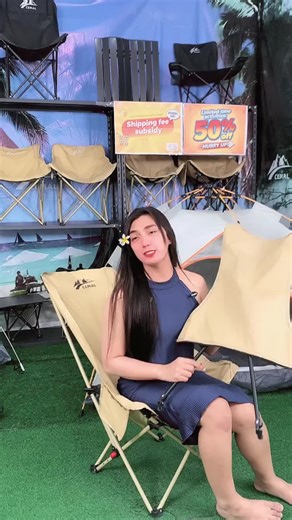 【CEMAL】2 in 1 Camping Foldable Chair outdoor reclining chair Recliner Portable Sitting Lying Chair sleeping Office Lunch Bed Reclining Chair With footrest Foldable Moon Chair Beach Sun Loungers