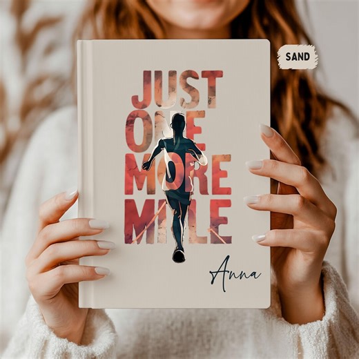 Personalized Running Journal | Just One More Mile Notebook | Custom Name Hardcover | Runner Gift | Fitness Motivation Journal | Lined Pages - Etsy