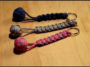 Monkey fist and cobra paracord keyring without a jig