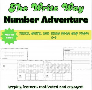 Number Formation Practice 0–9 | Trace, Write, Count & Draw Math Worksheets Prek-1st Grade - Etsy Canada