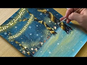 One Simple Trick Makes Winter Night Paintings Glow❄️✨