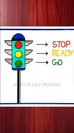 Traffic Signal Drawing🚦|Traffic Light Drawing| Road Safety Drawing #shorts #youtubeshorts #drawing