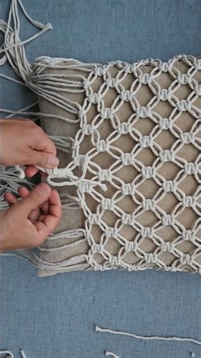 DIY Macrame Cushion Cover https://youtu.be/nfjLSYCWoJA?si=sNjGL_6kWhm8m6Yw