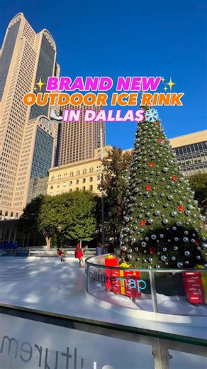 ✨⛸️NEW ICE SKATING RINK IN DOWNTOWN DALLAS // OPENS TODAY✨❄️ #DallasLoveList // Main Street Garden in downtown has transformed into a winter wonderland! @culturemapdal has brought us a brand new City Ice Rink with a spectacular view of the Dallas Skyline!🏙️ Skating costs $18 for 75 minutes, and skate rentals are included! ⛸️ You can also enjoy hot cocoa and other yummy bites from the rinkside cafe! ☕️ ‼️PLUS HALF-PRICED SKATING IS ONLY $9 ON MONDAYS! 📍LOCATION // Main Street Garden, 1902 Main 