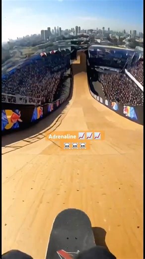 Biggest Skate Ramp EVER 🫣☠️ #stunt #skateboarding #viral #explore #redbull