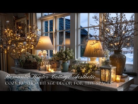 Romantic Winter Cottage Aesthetic ✨| Cozy Rustic Vintage Decor for Tiny Spaces