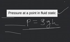 Pressure at a point in fluid static... | Filo
