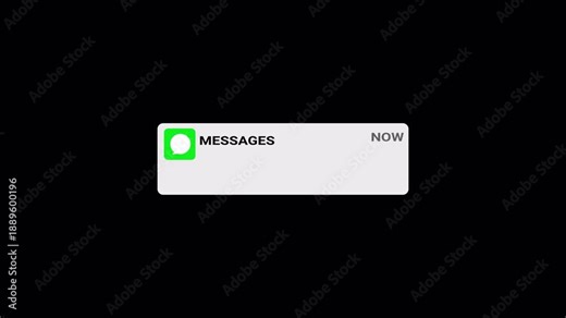 received new message notification alert animation, new message icon sign animated on transparent background.