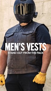 1K views | Adventure awaits with our latest Men’s Moto Leather Vest! Shop now and gear up! #ridewithfirst #Ridewithconfidence #premiumleather #firstmfgco #leathervest | First Manufacturing Co. | Facebook