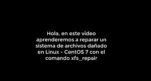 Linux - Reparación de sistema de archivos con el comando xfs_repair. Sigueme para más contenido. #linux #vmware #virtualizacion #tic #redes #networking #centos #fypシ