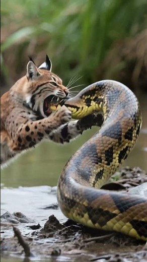 Lynx vs Python: The Desperate River Struggle