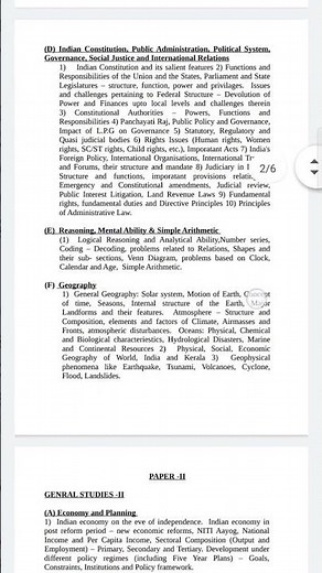 KAS|prelims syllabus