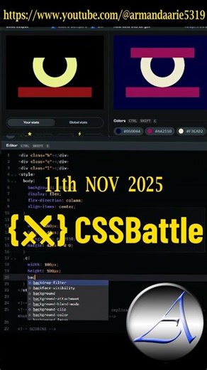 CSS BATTLE 11th NOVEMBER 2025 #cssbattle #CssBattleDaily #codinganddecoding #coding #css