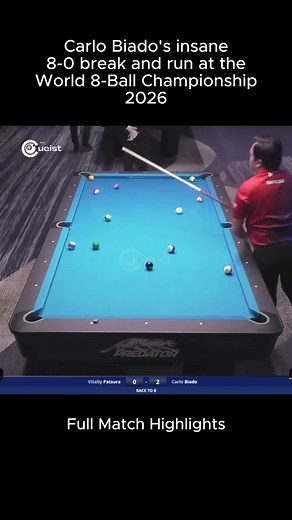 Carlo Biado 8-0 Run at World 8-Ball Championship 2026