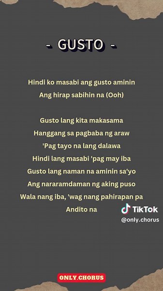 Gusto Lyrics - Zack Tabudlo