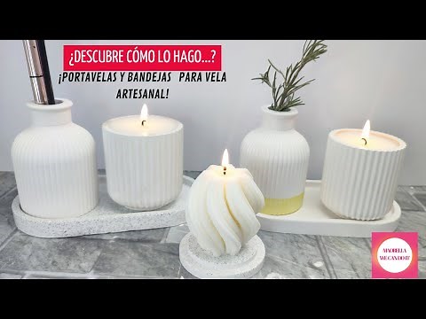 COMO HACER ENVASE Y PORTAVELA DE YESO PARA VELA ARTESANAL