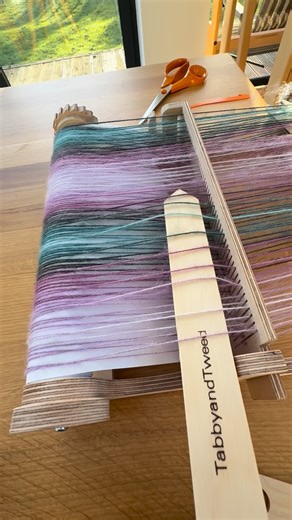 TabbyandTweed | Weaving Kits | Learn to weave on Instagram: "Using a pick up stick to weave a textured design on the rigid heddle loom. We have a tutorial blog on pick up stick weaving for anyone who wants to know more (link in stories). We also have a weaving kit to learn to weave a pick up stick sampler so that you can learn to weave a range of textured designs. Our weaving kits are available on our TabbyandTweed website shop for delivery within the UK, USA and Canada. For delivery elsewhere p